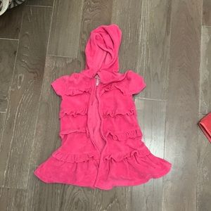 Girls size 5 pink ruffle coverup
